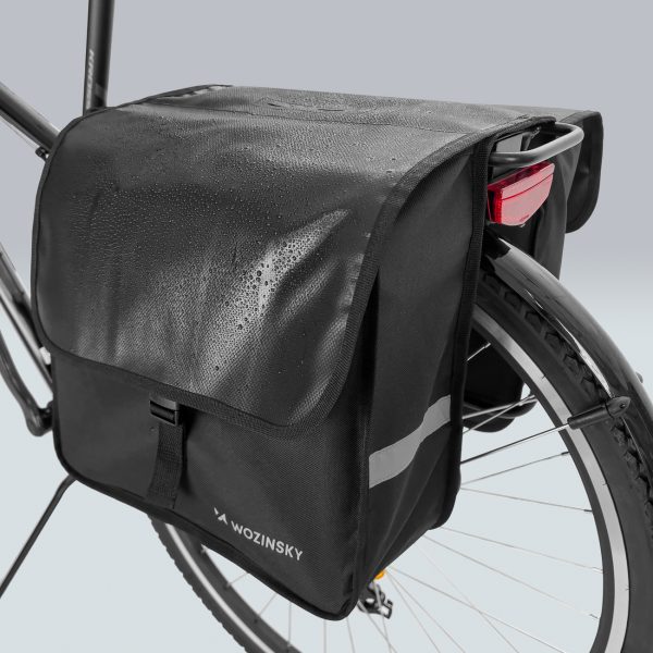 Velosipēdu pannier dubultā stumbra 28 L melnā krāsā