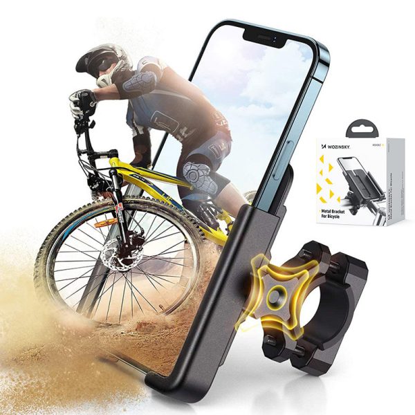 Metāla velosipēdu tālruņa turētājs. Melnie motorolleri