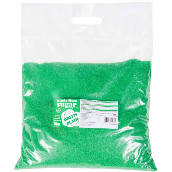 Krāsainas kokvilnas konfektes zaļa ar dabisku garšu 5 kg