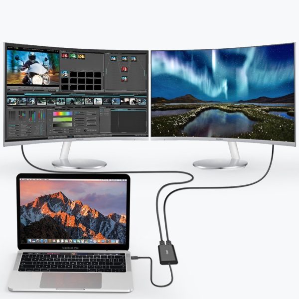 USB rajona adaptera c tipa Thunderbolt 3 melns