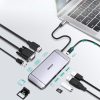 Daudzfunkcionāls centrs USB SD un TF HDMI 4K VGA Full HD RJ45 9W1 pelēks