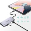 Daudzfunkcionāls centrs USB SD un TF HDMI 4K VGA Full HD RJ45 9W1 pelēks