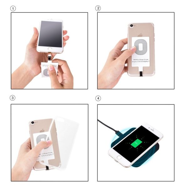 Bezvadu uzlādes adapteris Qi Lightning White Induction INSERT