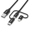 USB MFI zibens USB kabeļa tips C Micro USB 3in1 1