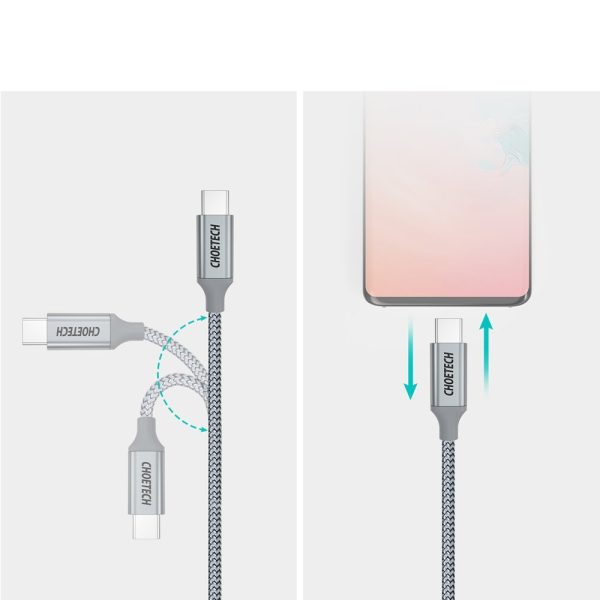 Kabelis USB kabeļa tips C - USB tips C 5A 100W PowerDelivery 480Mbps 1,8 m pelēks