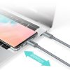 Kabelis USB kabeļa tips C - USB tips C 5A 100W PowerDelivery 480Mbps 1,8 m pelēks
