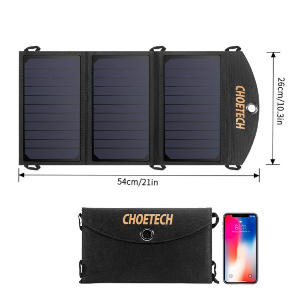 Solar Solar Loader USB saliekams 19w 2xusb melns