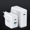 Ātrs GaN USB lādētāja c tipa tips C PD USB-A QC3.0 65W 3.25A balts
