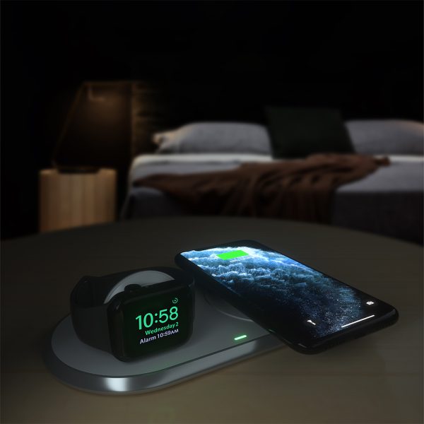 Qi 2in1 bezvadu lādētājs Apple Watch viedtālrunim ar USB CEP