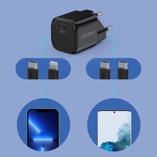 USB GAN lādētāja tips C PD 30W Black