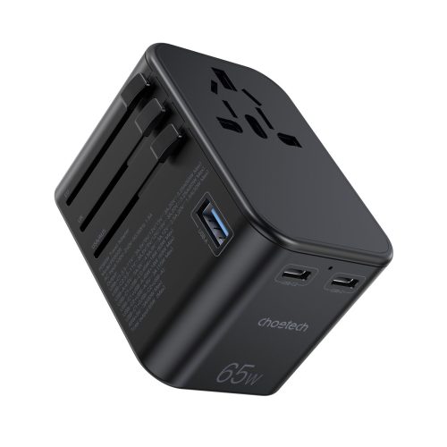 Ātra ceļojuma lādētājs ES UK UK USA AUS 3XUSB 30-65W Black