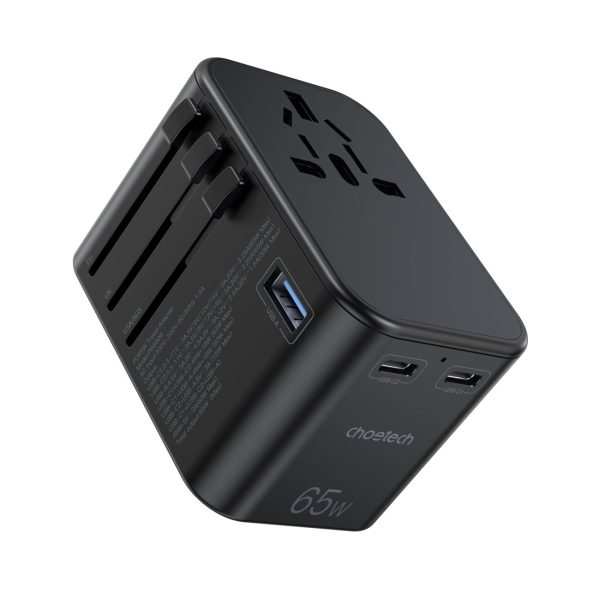 Ātra ceļojuma lādētājs ES UK UK USA AUS 3XUSB 30-65W Black