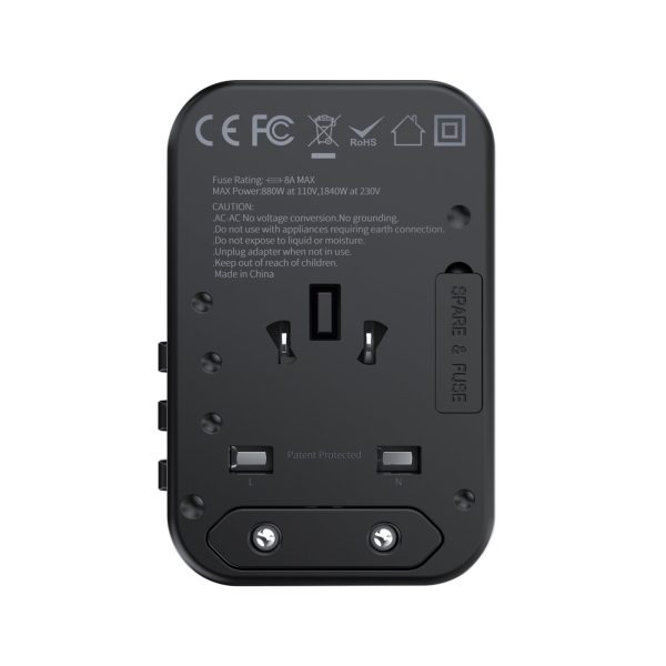 Ātra ceļojuma lādētājs ES UK UK USA AUS 3XUSB 30-65W Black