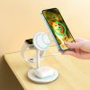 Indukcija bezvadu lādētājs ar iPhone Apple Watch AirPods White