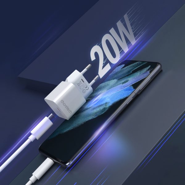 20W USB lādētājs C tipa balts