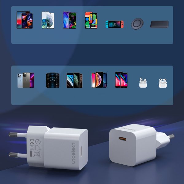 20W USB lādētājs C tipa balts