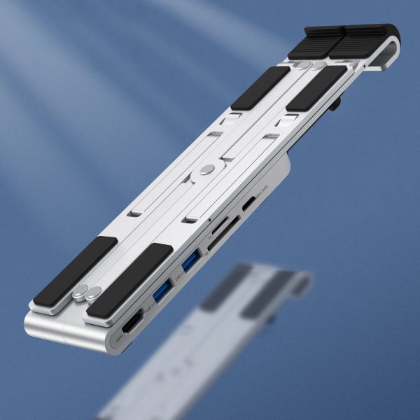 Stāviet par PD USB-C HDMI 2XUSB-A 1XUSB-C 1XSD 1XTF melnais klēpjdators