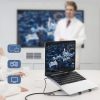 Stāviet par PD USB-C HDMI 2XUSB-A 1XUSB-C 1XSD 1XTF melnais klēpjdators