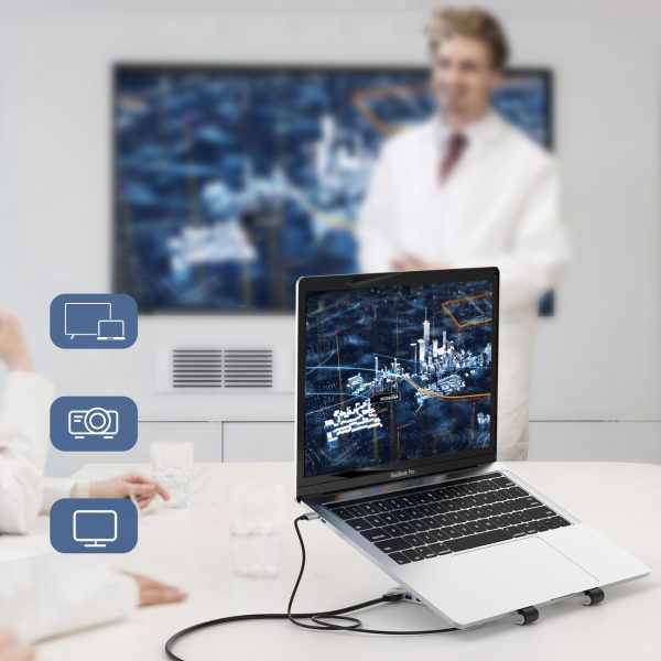 Stāviet par PD USB-C HDMI 2XUSB-A 1XUSB-C 1XSD 1XTF melnais klēpjdators