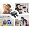 Ūdensnecaurlaidīgas TWS bezvadu austiņas ar saules lādētāju un 2500mAh PowerBank melna