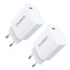 Tīkla lādētājs Q5004 20W PD iPhone 12 13 Set 2 PCS White White