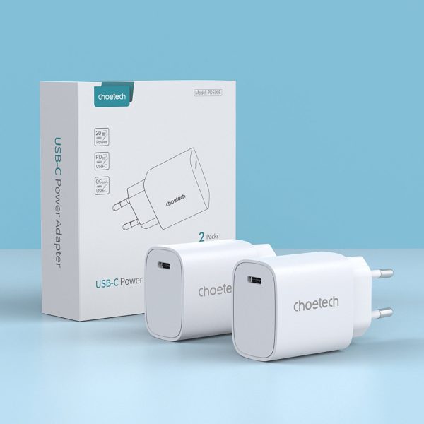Tīkla lādētājs Q5004 20W PD iPhone 12 13 Set 2 PCS White White