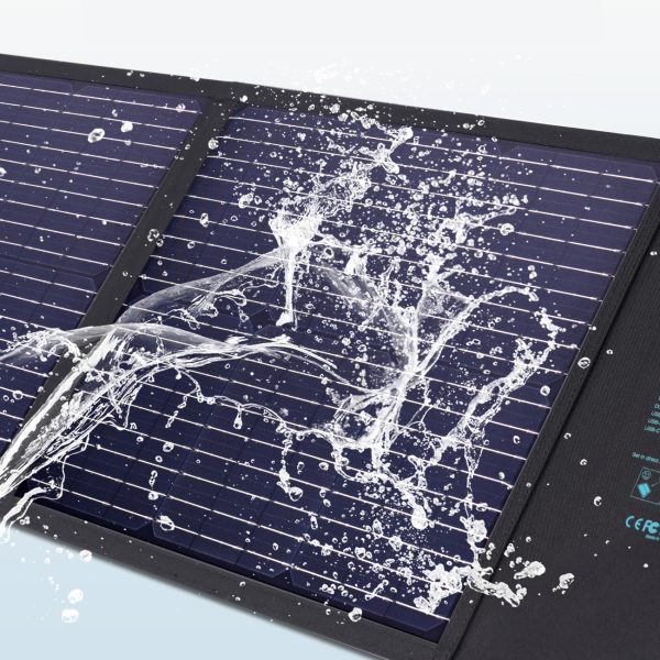 Saules lādētājs 100W saliekams USB-C 2XUSB PD QC Black