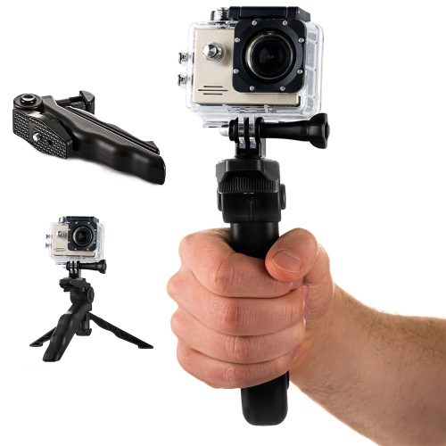 Rokturiet ar mini statīvu GoPro SJCAM melno sporta kameru