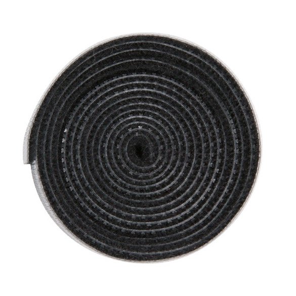 Kabeļa organizators 1m melns velcro lente