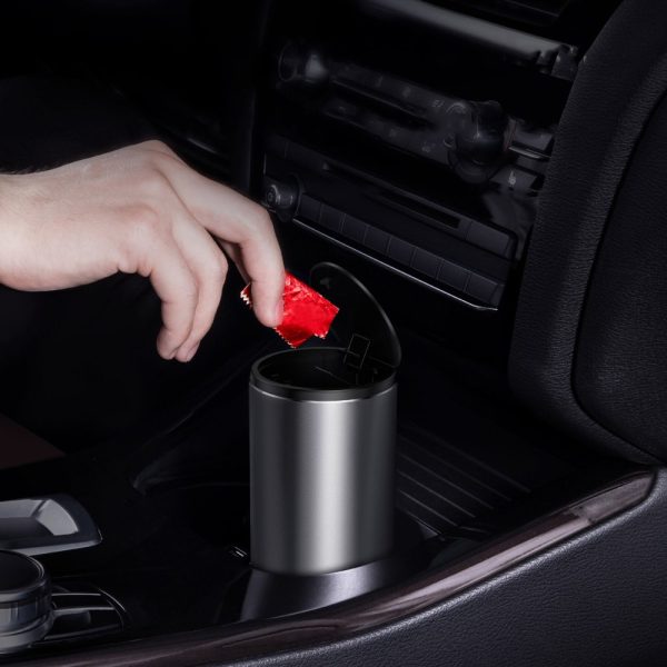 Mini atkritumu tvertne ar automašīnas vāku melnu automašīnu
