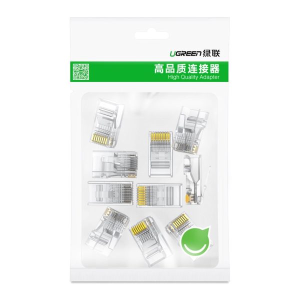 Spraudņa gals RJ45 8p8c Cat 6 caurspīdīgs komplekts 10gab