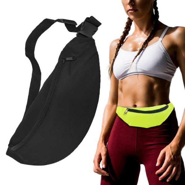 Running Belt Sachet Nieres korpuss tālruņa atslēgu dokumentu portfelis Melnais portfelis