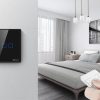 Trīs kanālu taustes gaismas slēdža slēdža wifi poga 433 MHz rf melns t3eu3c-tx