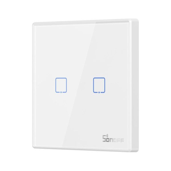 Divkanālu pieskāriena gaismas slēdža wifi poga tālvadības pults 433 MHz balts T2EU2C-RF Divkanālu pieskāriena gaismas slēdža wifi poga tālvadības pults 433 MHz balts T2EU2C-RF