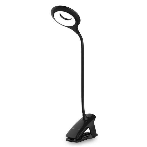 Bezvadu LED lukturis lasīšanai ar klipu + mikro USB kabeli melns