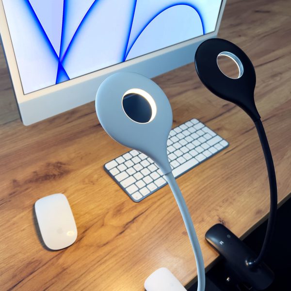Bezvadu LED lukturis lasīšanai ar klipu + mikro USB kabeli melns