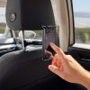 Automašīnas turētājs planšetdatoram galvas balsts ar melnu pakaramo 2in1