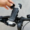 Spēcīgs tālruņa turētājs motocikla motorollera melna stūre
