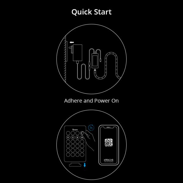 LED lente inteliģenta ūdensnecaurlaidīga lente RGB pilota wifi barošanas avots 2m