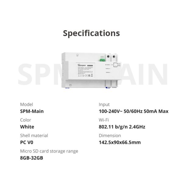 Inteliģents WiFi Ethernet SPM-Main WiFi strāvas slēdzis