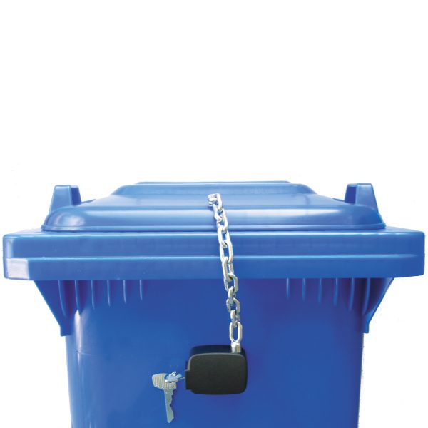 Ķēdes bloķēšanas slēgšana uz atkritumu konteinera 80L - 1100L spaini