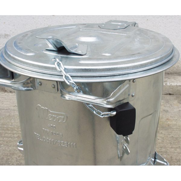 Ķēdes bloķēšanas slēgšana uz atkritumu konteinera 80L - 1100L spaini