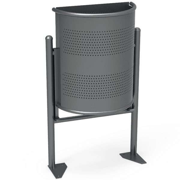 Urban Basket Street Semi -Round Wall Grey 30L