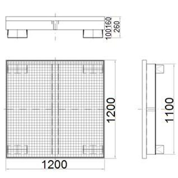Metāla nebrīvē vanna 4 mucām 200L 120x120cm