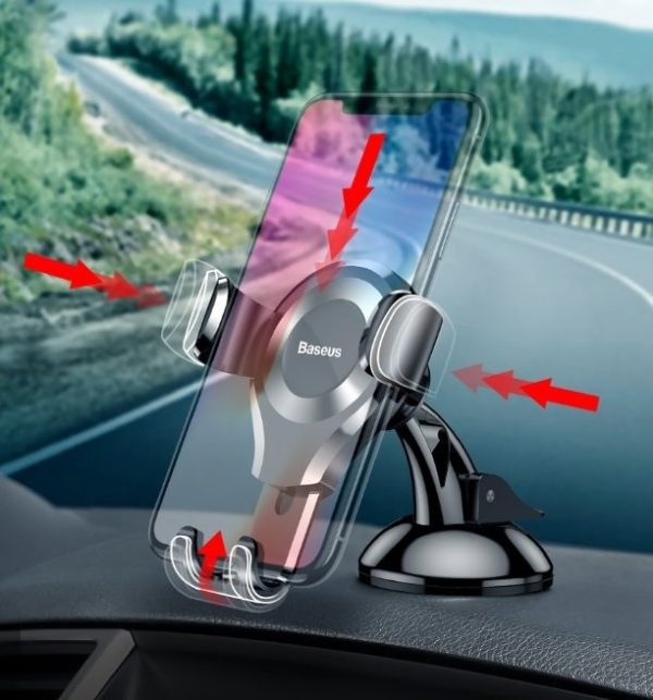 Gravitācijas automašīnas turētājs stiklam stiklam, sudraba ziedošanas dēlis
