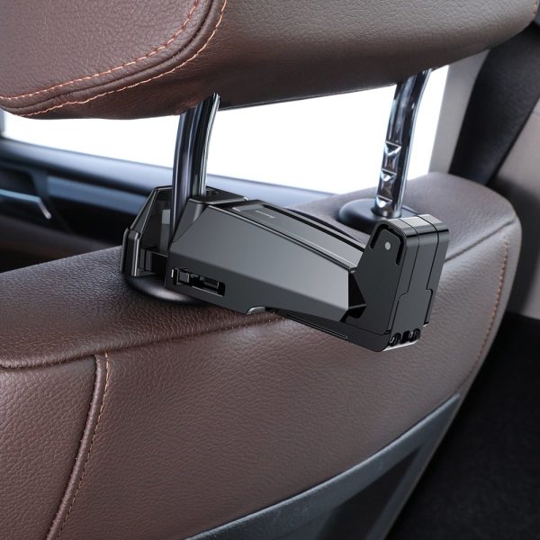 Automašīnu pakaramā tālruņa turētājs 4.0 '' -6,5 '' Par melnu galvas balstu