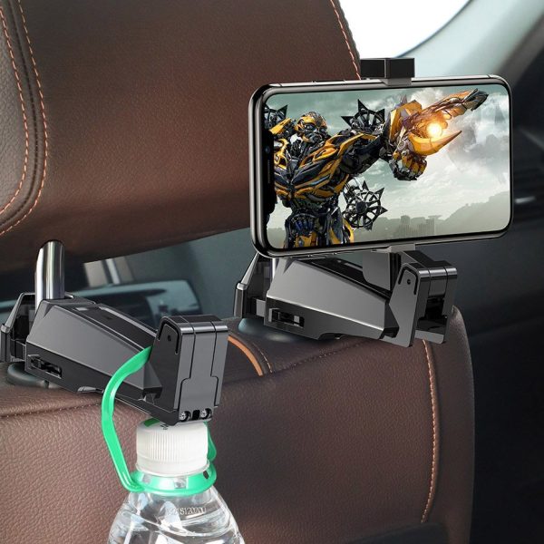 Automašīnu pakaramā tālruņa turētājs 4.0 '' -6,5 '' Par melnu galvas balstu