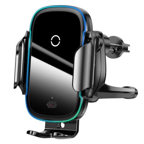 Automātiska elektriskā automašīna rokturis bezvadu lādētājs Qi 15W melns