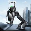 Automātiska elektriskā automašīna rokturis bezvadu lādētājs Qi 15W melns