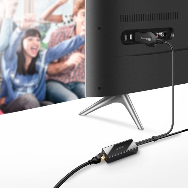 Ārējais LAN mikro USB USB 100Mbps Chromecast 1m melns